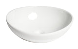 ALFI brand 15.38" x 12.75" Oval Above Mount Porcelain Bathroom Sink, White, No Faucet Hole, ABC913