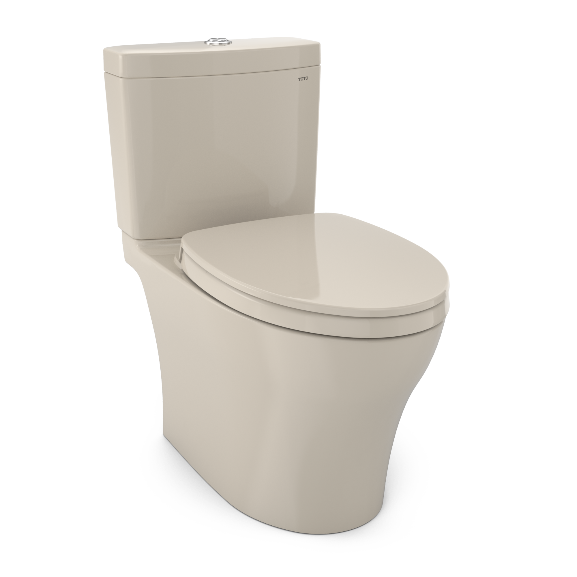 TOTO Aquia IV Two-Piece Elongated Dual Flush 1.28 and 0.9 GPF Universal Height Toilet with CEFIONTECT, WASHLET+ Ready, Bone, Vitreous China, MS446124CEMFGN#03