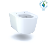 TOTO RP Wall-Hung Contemporary D-Shape Dual Flush 1.28 and 0.9 GPF Toilet with CEFIONTECT, Cotton White, Vitreous China, CT447CFG#01