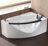 Eago 59" Acrylic Corner Neo-angle Round Bathtub, White, AM198ETL-L