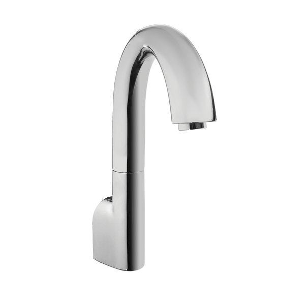 TOTO Gooseneck Wall-Mount ECOPOWER 0.35 GPM Electronic Touchless Sensor Bathroom Faucet with Mixing Valve, Polished Chrome, Brass, TEL163-D20EM#CP