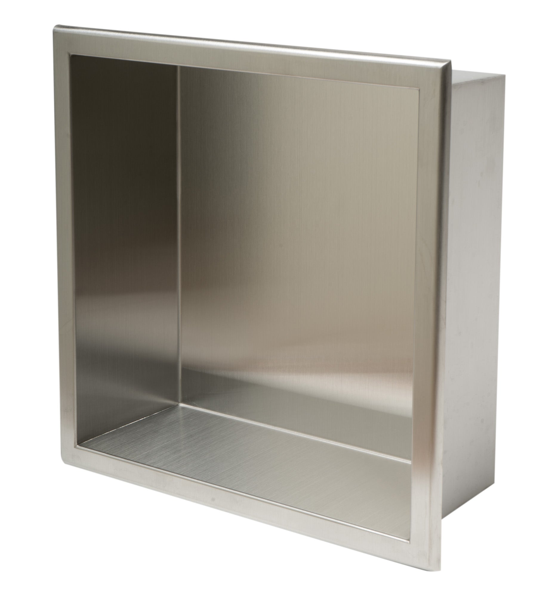 ALFI brand ABN1212-BSS 12 x 12 Brushed Stainless Steel Square Single Shelf Bath Shower Niche, 20 Gauge