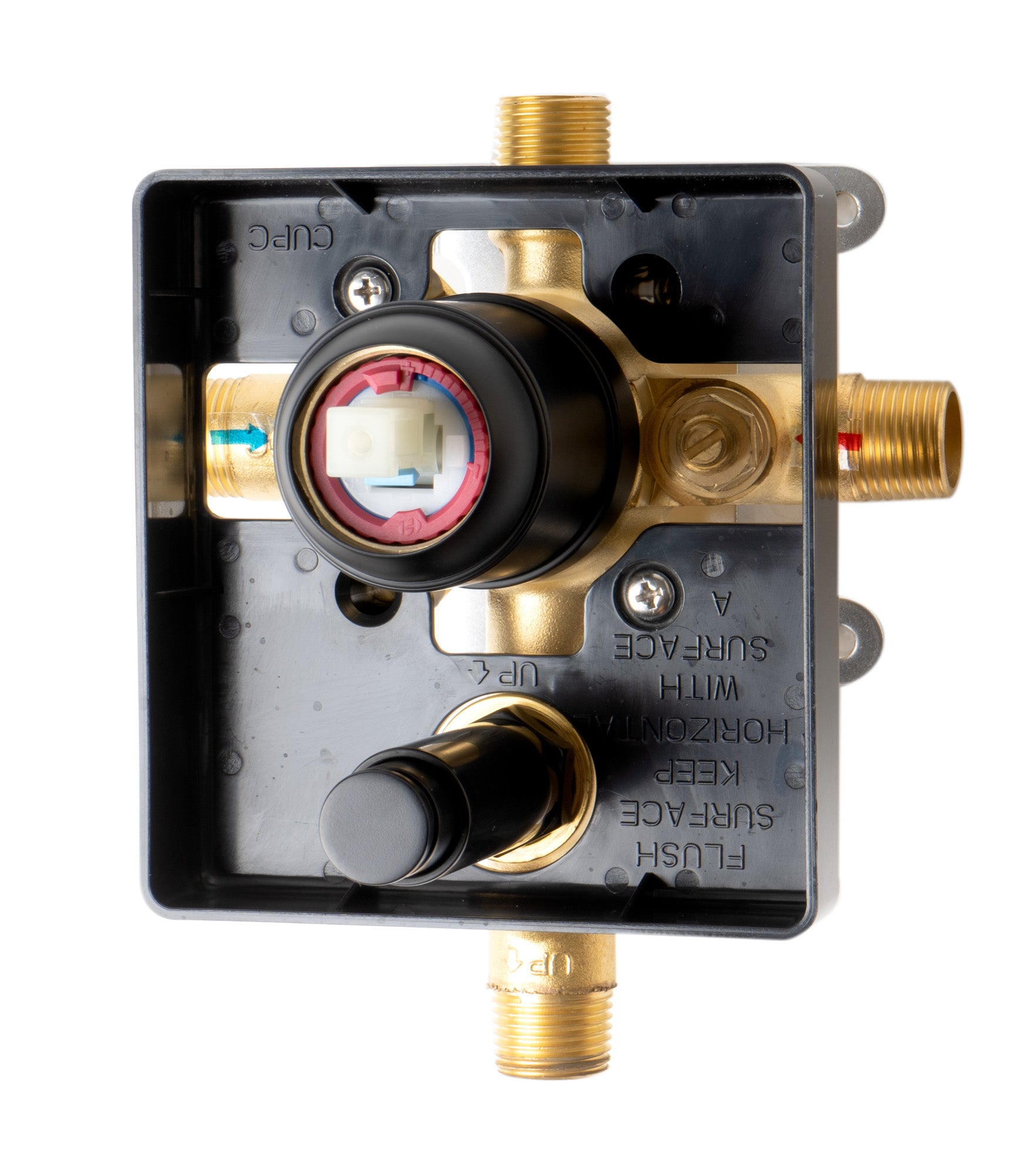 ALFI brand AB5601-BM Black Matte Shower Valve with Square Lever Handle and Diverter, Brass