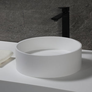 Alternate Image for ALFI brand 15.13" x 15.13" Round Above Mount Resin Bathroom Sink, White Matte, No Faucet Hole, ABRS15R