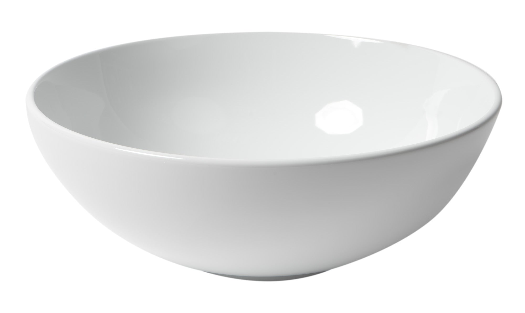 ALFI brand 15.13" x 15.13" Round Above Mount Porcelain Bathroom Sink, White, No Faucet Hole, ABC905