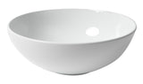 ALFI brand 15.13" x 15.13" Round Above Mount Porcelain Bathroom Sink, White, No Faucet Hole, ABC905