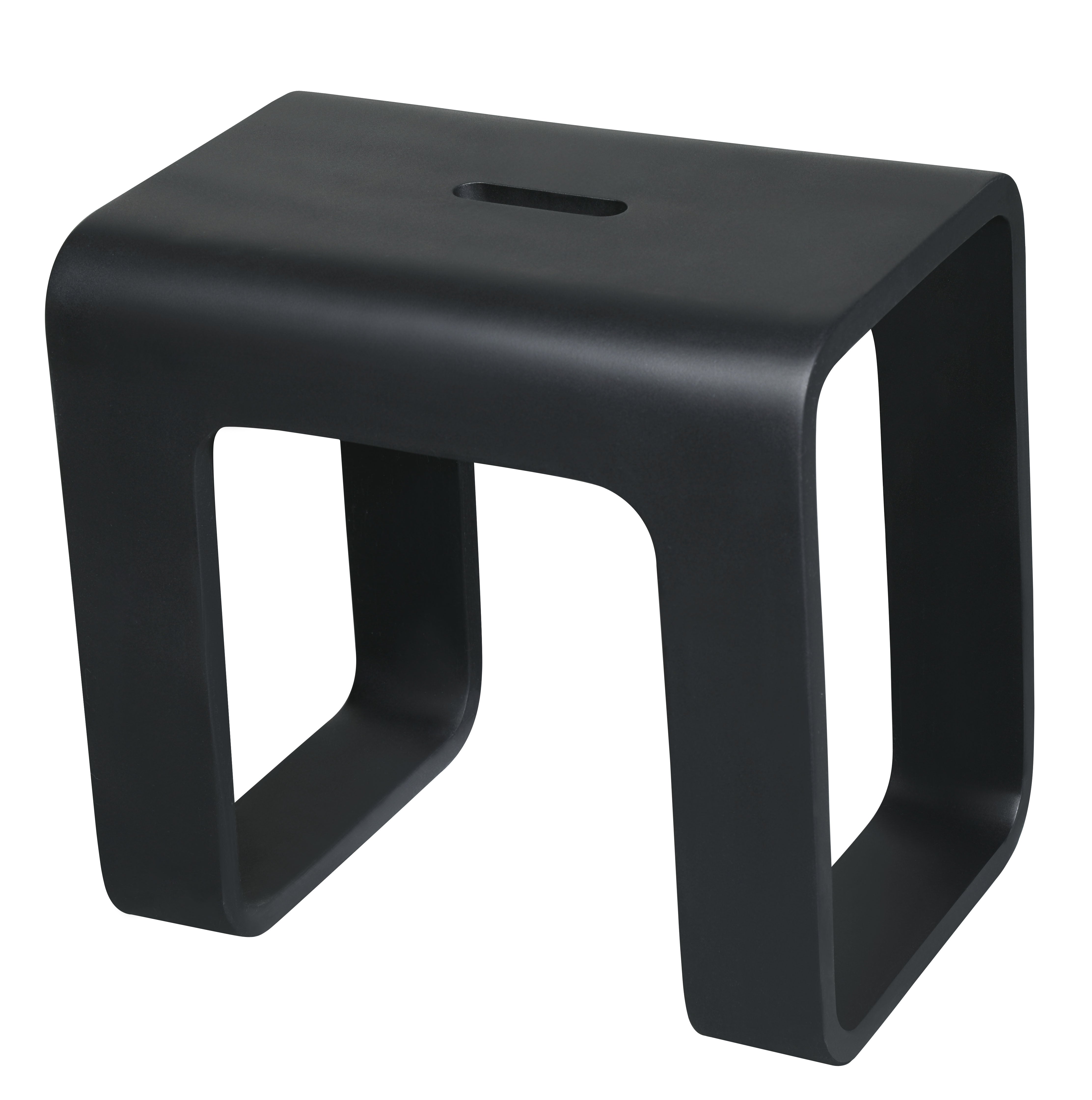 ALFI brand ABST99BM Black Matte Solid Surface Resin Bathroom / Shower Stool