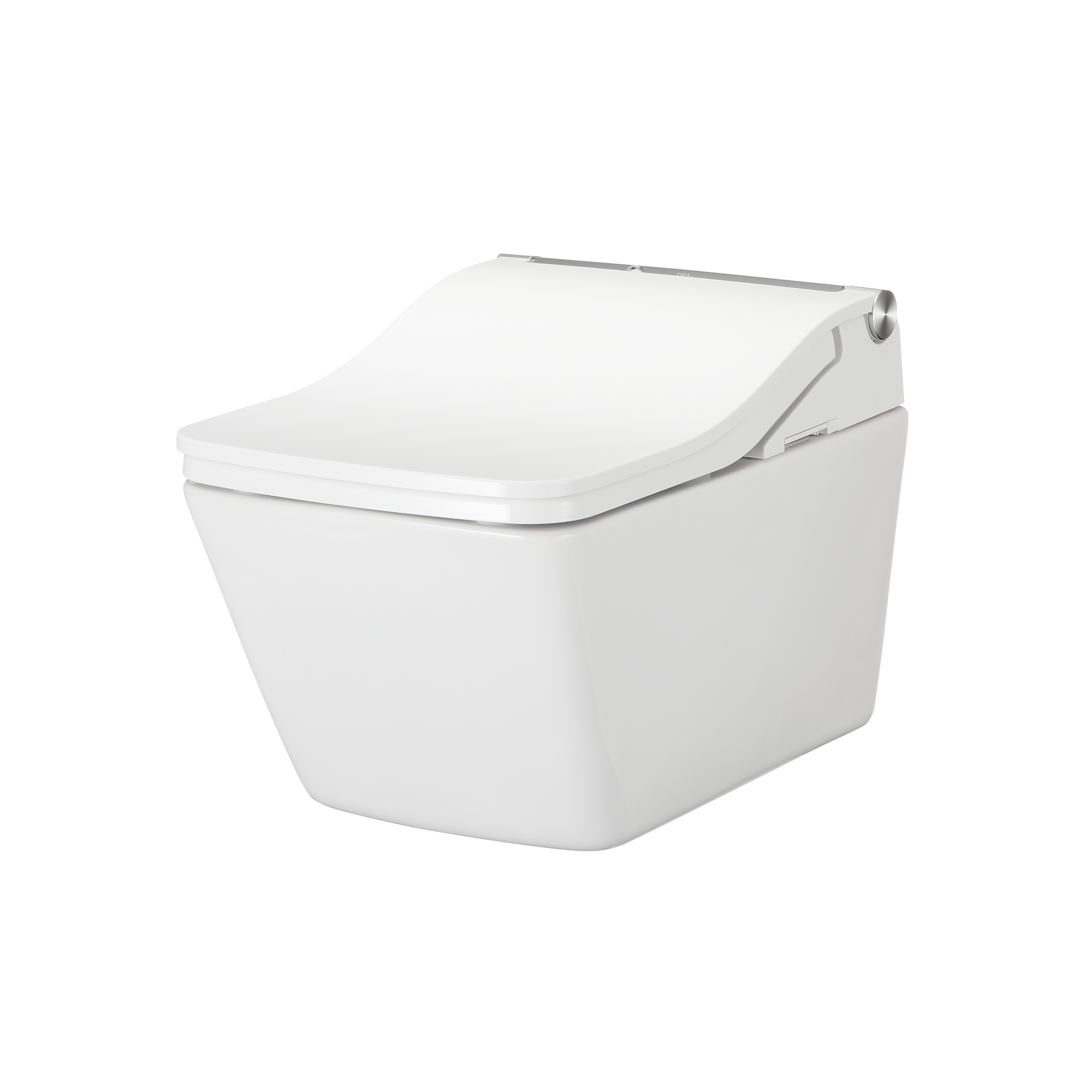 TOTO WASHLET+ SP Wall-Hung Square-Shape Toilet with SW Bidet Seat and DuoFit In-Wall 1.28 and 0.9 GPF Dual-Flush Tank System, Matte Silver, Vitreous China|Plastic|Steel, Cotton White, CWT4494549CMFGA#MS