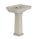 TOTO Promenade 24" x 19-1/4" Rectangular Pedestal Bathroom Sink for Single Hole Faucets, Bone, Vitreous China, LPT532N#03