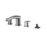 TOTO GM Two-Handle Deck-Mount Roman Tub Filler Trim with Handshower, Polished Chrome, Brass, TBG09202U#CP