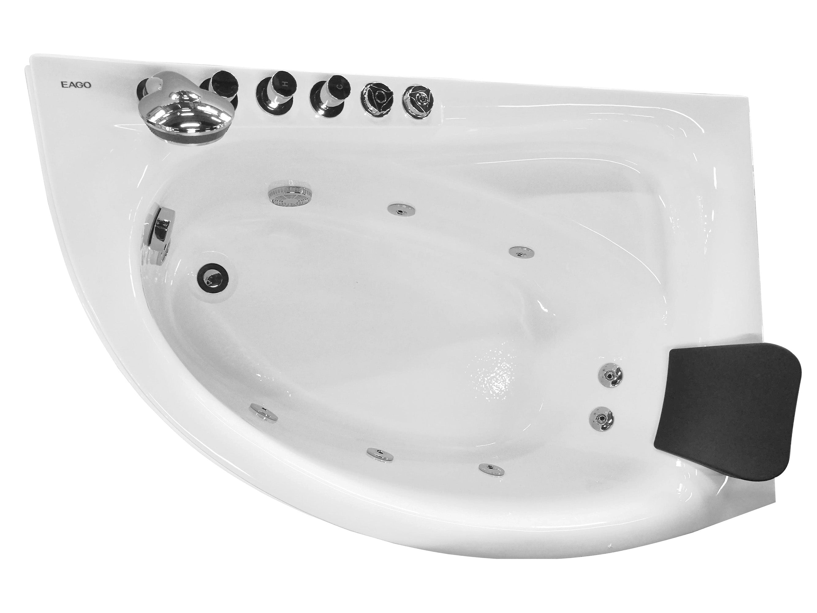 Eago 59" Acrylic Corner Neo-angle Round Bathtub, White, AM161-L