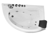 Eago 59" Acrylic Corner Neo-angle Round Bathtub, White, AM161-L