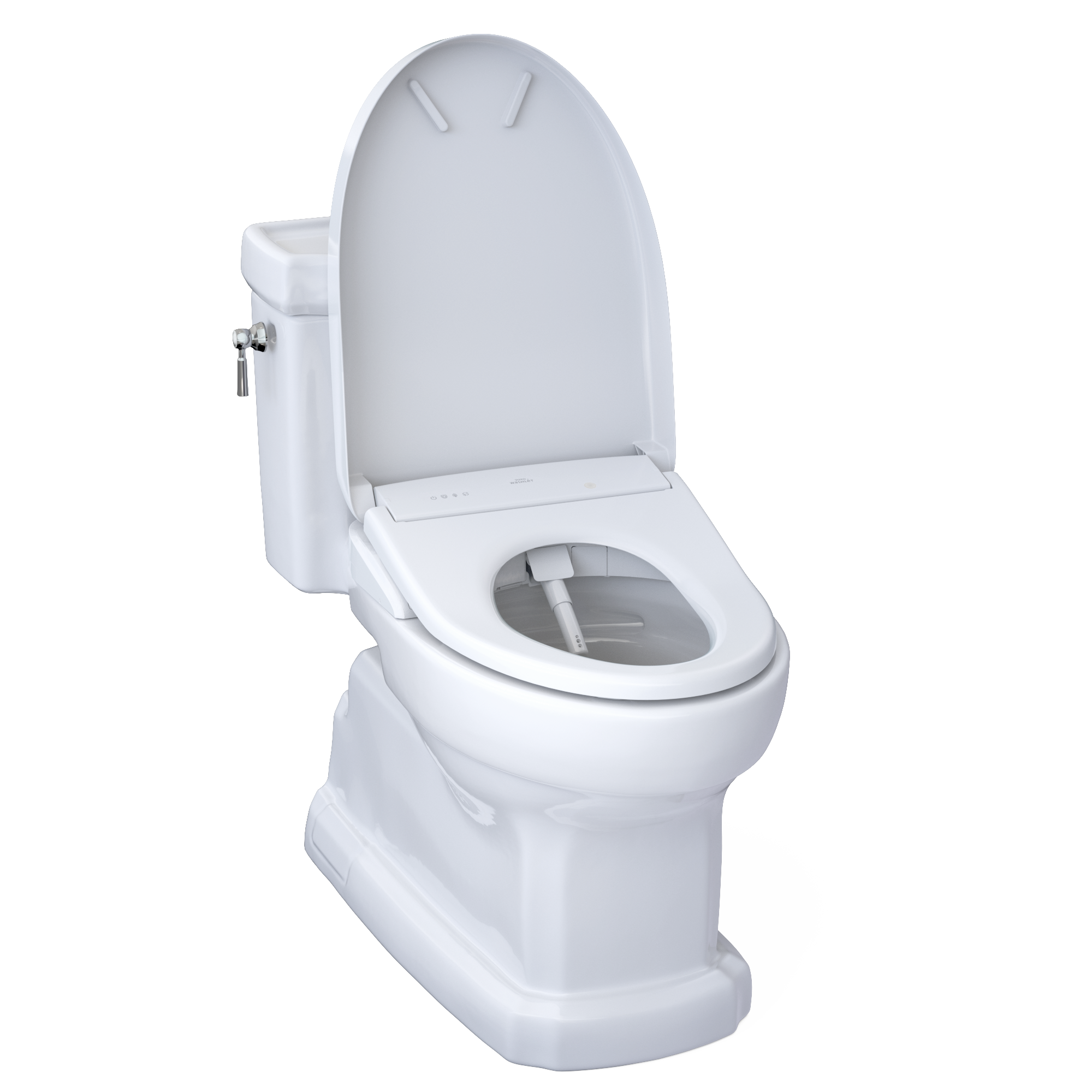 TOTO WASHLET+ Eco Guinevere Elongated 1.28 GPF Universal Height Toilet with S7 Classic Bidet Seat, Cotton White, Vitreous China|Plastic, MW9744724CEFG#01