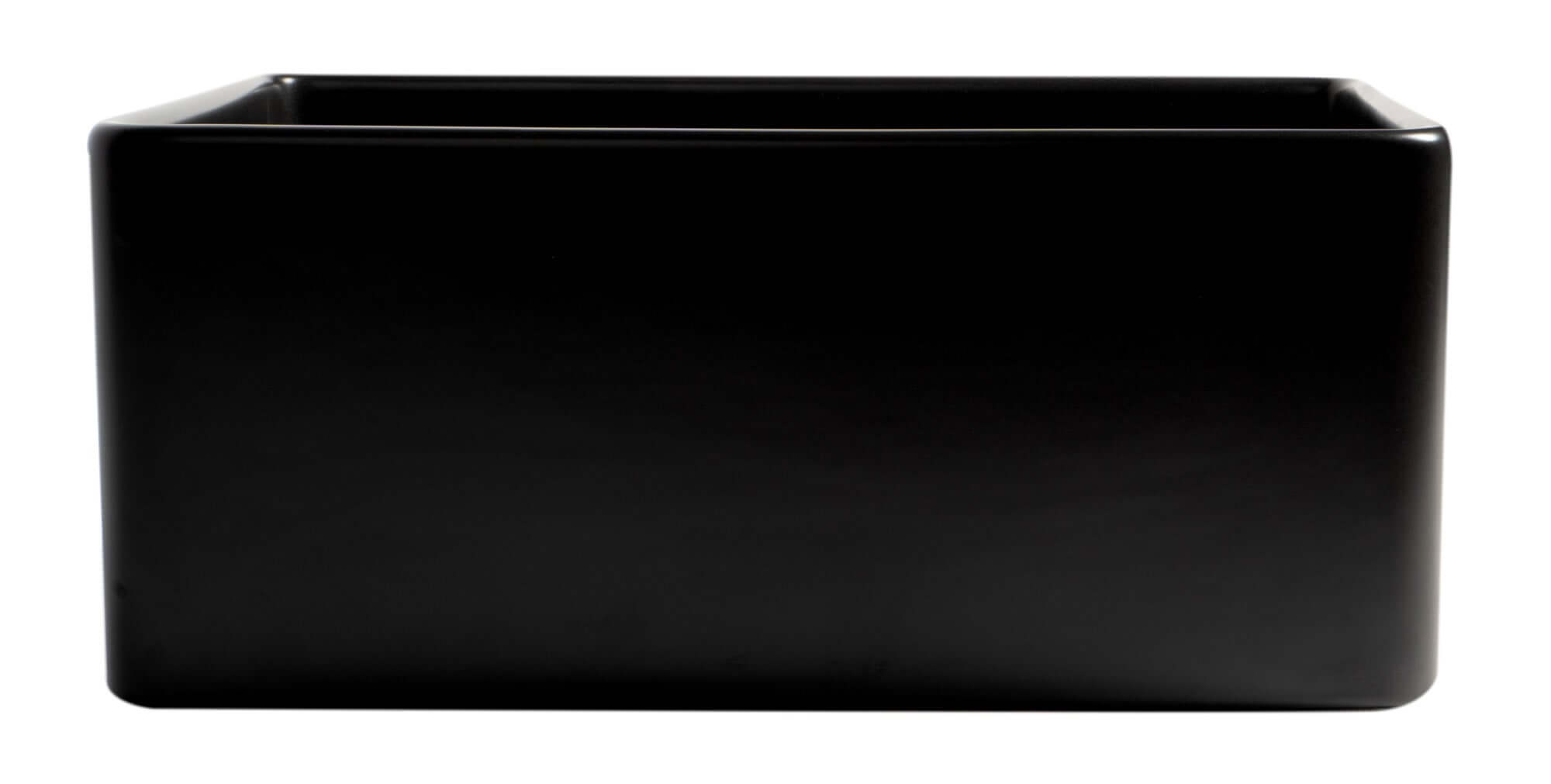 ALFI brand 24" Fireclay Farmhouse Sink, Black Matte, No Faucet Hole, ABF2418-BM