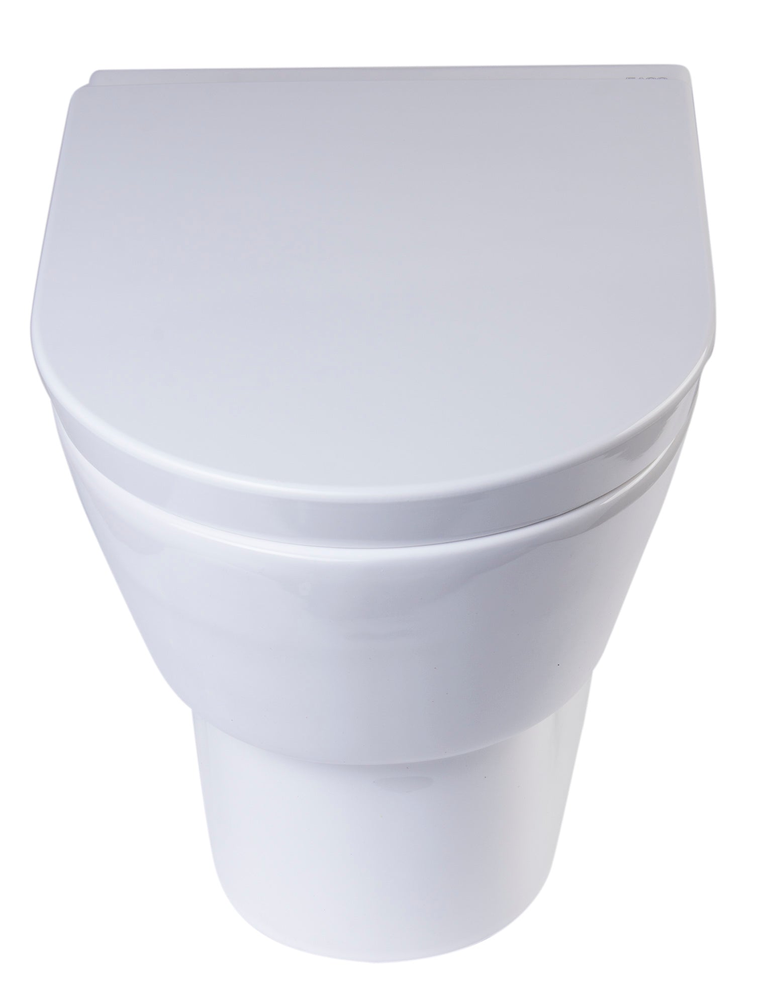 EAGO Porcelain, White, WD332 Round Modern Wall Mount Dual Flush Toilet Bowl