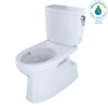TOTO Vespin II 1G Two-Piece Elongated 1.0 GPF Universal Height Skirted Toilet with CEFIONTECT and Right-Hand Trip Lever, Cotton White, Vitreous China, CST474CUFRG#01
