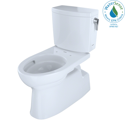 TOTO Vespin II 1G Two-Piece Elongated 1.0 GPF Universal Height Skirted Toilet with CEFIONTECT and Right-Hand Trip Lever, Cotton White, Vitreous China, CST474CUFRG#01