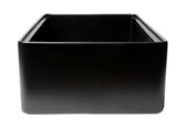 ALFI brand 33" Fireclay Workstation Farmhouse Step Rim Sink with Accessories, Black Matte, No Faucet Hole, ABFS3320S-BM