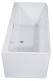 ALFI brand 67" Acrylic Free Standing Rectangle Soaking Bathtub, White, AB8859