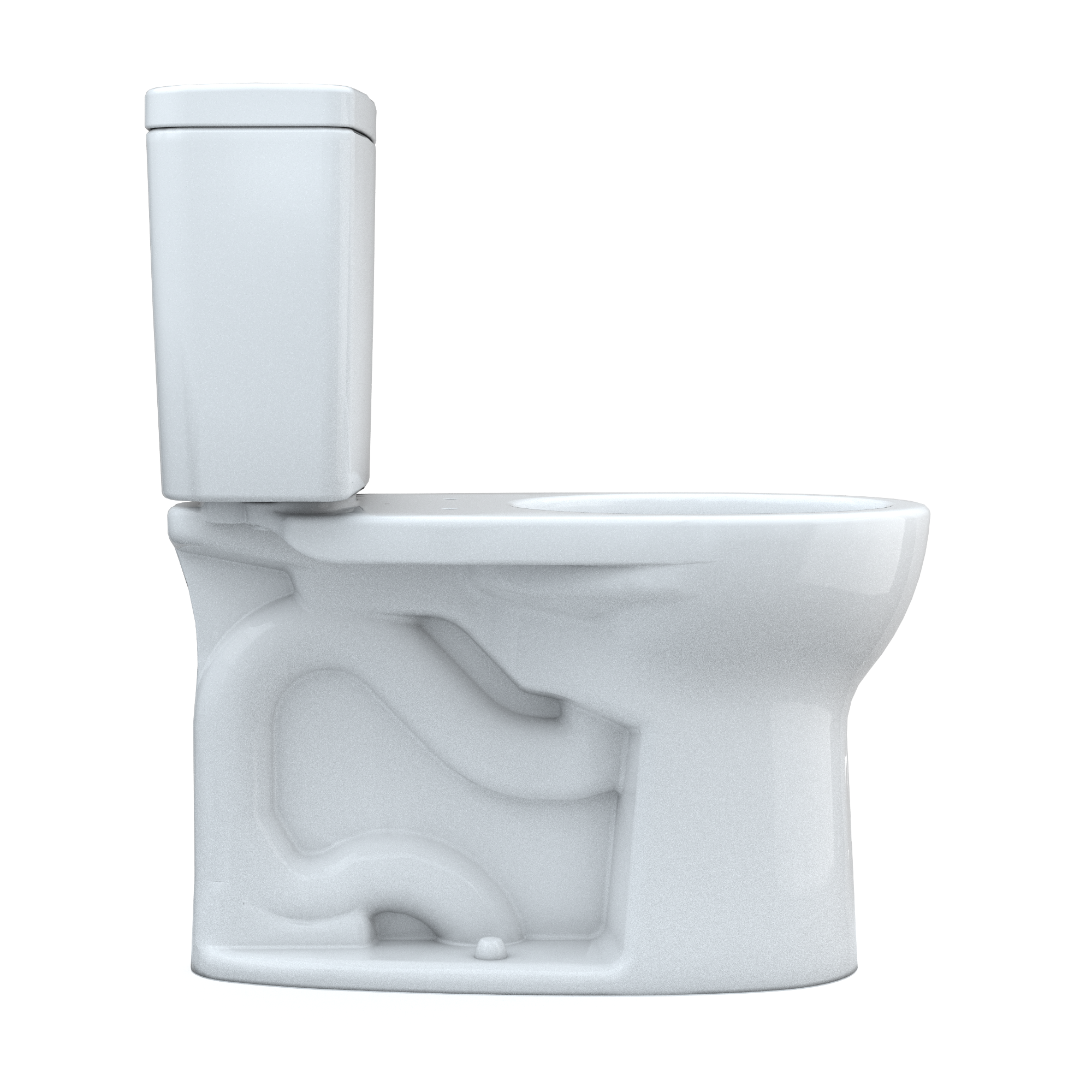 TOTO Drake Two-Piece Round 1.28 GPF Universal Height TORNADO FLUSH Toilet with CEFIONTECT, Cotton White, Vitreous China, CST775CEFRG#01