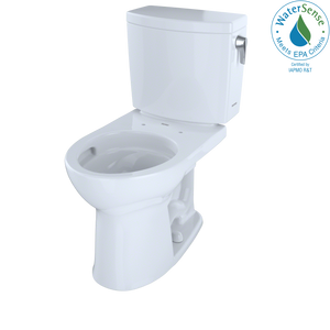 Alternate Image for TOTO Drake II 1G Two-Piece Round 1.0 GPF Universal Height Toilet with CEFIONTECT and Right-Hand Trip Lever, Cotton White, Vitreous China, CST453CUFRG#01