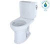 TOTO Drake II 1G Two-Piece Round 1.0 GPF Universal Height Toilet with CEFIONTECT and Right-Hand Trip Lever, Cotton White, Vitreous China, CST453CUFRG#01