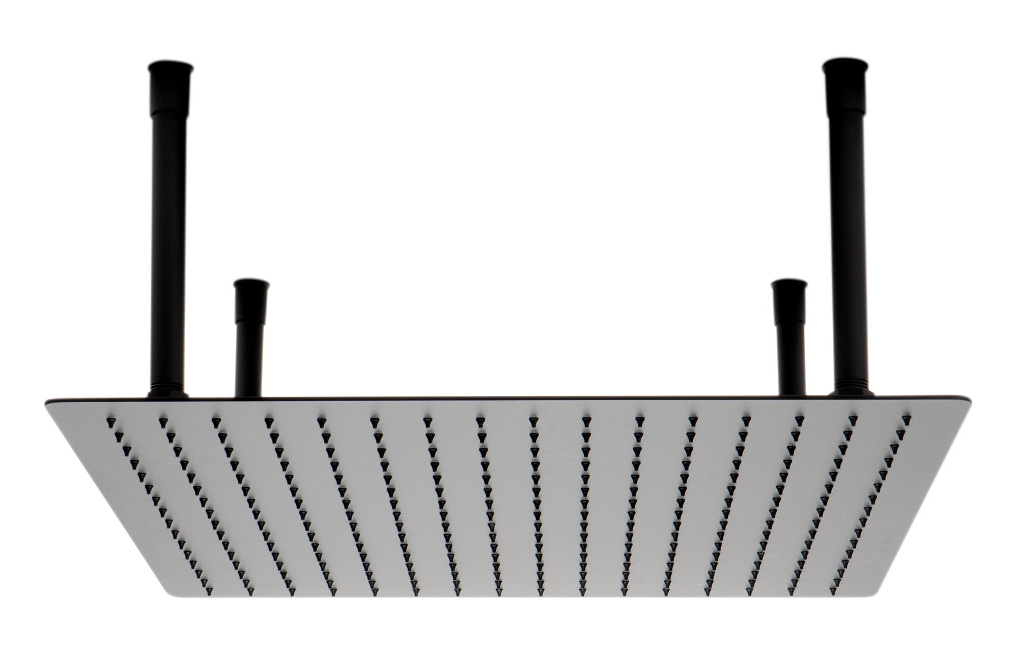 ALFI brand RAIN20S-BM Matte Black Stainless Steel 20" Square Ultra-Thin Rain Shower Head, Black Matte