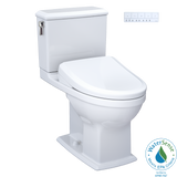 TOTO WASHLET+ Connelly Two-Piece Elongated Dual Flush 1.28 and 0.9 GPF Toilet, Classic WASHLET S7A Bidet Seat with Auto Flush and Auto Open/Close Lid, Cotton White, Vitreous China|Plastic, MW4944734CEMFGA#01