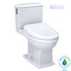 TOTO WASHLET+ Connelly Two-Piece Elongated Dual Flush 1.28 and 0.9 GPF Toilet and Classic WASHLET S7 Contemporary Bidet Seat with Auto Flush, Cotton White, Vitreous China|Plastic, MW4944724CEMFGA#01