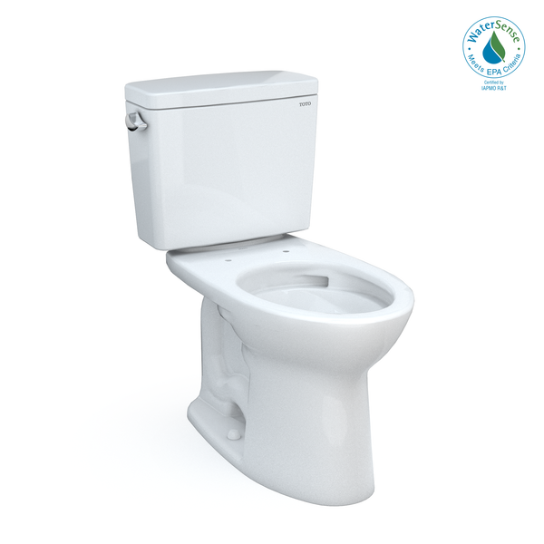 TOTO Drake Two-Piece Elongated 1.28 GPF Universal Height TORNADO FLUSH Toilet with CEFIONTECT, Cotton White, Vitreous China, CST776CEFG#01