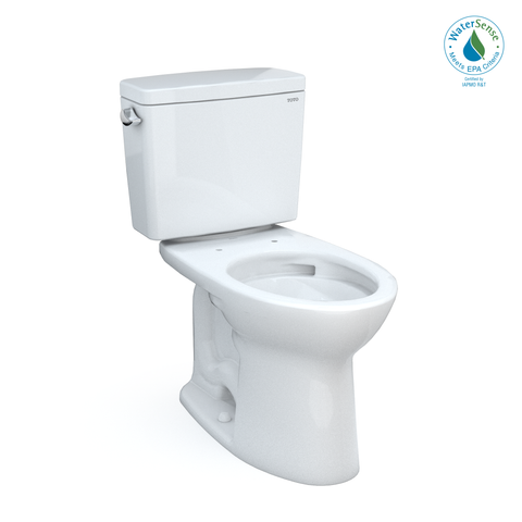 TOTO Drake Two-Piece Elongated 1.28 GPF Universal Height TORNADO FLUSH Toilet with CEFIONTECT and 10 Inch Rough-In, Cotton White, Vitreous China, CST776CEFG.10#01