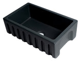 ALFI brand 30" Fireclay Farmhouse Sink, Black Matte, No Faucet Hole, AB3018HS-BM