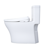 TOTO WASHLET+ Aquia IV One-Piece Elongated Dual Flush 1.28 and 0.9 GPF Toilet with Auto Flush S7 Contemporary Bidet Seat, Cotton White, Vitreous China|Plastic, MW6464726CEMFGNA#01