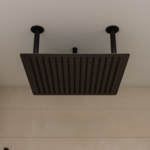 Alternate Image for ALFI brand RAIN20S-BM Matte Black Stainless Steel 20" Square Ultra-Thin Rain Shower Head, Black Matte