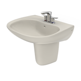 TOTO Prominence Oval Wall-Mount Bathroom Sink with CEFIONTECT and Shroud for 4 Inch Center Faucets, Sedona Beige, Vitreous China, LHT242.4G#12