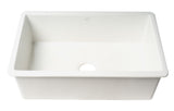 ALFI brand 30" Dual Mount Fireclay Kitchen Sink, White, No Faucet Hole, ABF3018UD-W