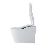 TOTO NEOREST LS Dual Flush 1.0 or 0.8 GF Integrated Bidet Toilet, Cotton White with Black Trim, Vitreous China and Plastic, MS8732CUMFG#01B