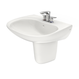 TOTO Prominence Oval Wall-Mount Bathroom Sink with CEFIONTECT and Shroud for 4 Inch Center Faucets, Colonial White, Vitreous China, LHT242.4G#11