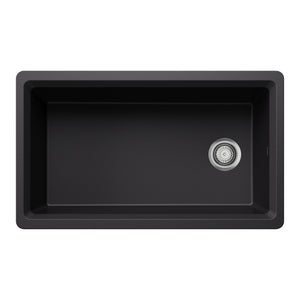 Alternate Image for Blanco Inteos 33" Undermount Silgranit Workstation Kitchen Sink, Coal Black, No Faucet Hole, 443311