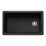 Blanco Inteos 33" Undermount Silgranit Workstation Kitchen Sink, Coal Black, No Faucet Hole, 443311