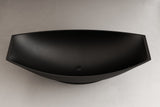 ALFI brand 71" Solid Surface Resin Free Standing Oval Bathtub, Hammock Style, Black Matte, AB9991BM