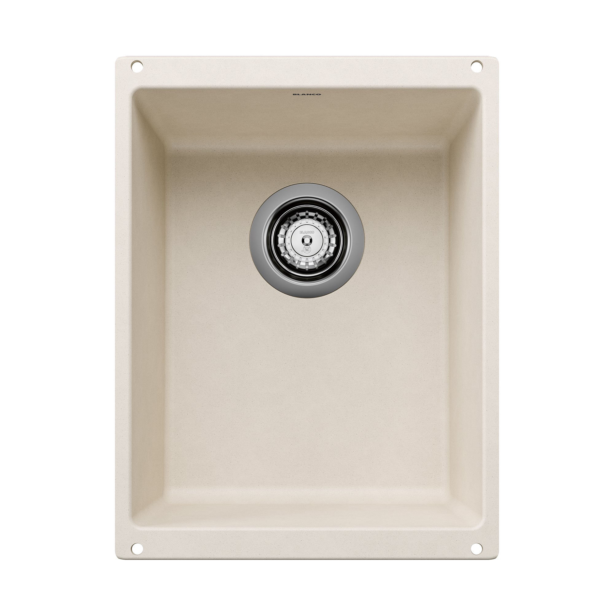 Blanco Precis 14" Rectangle Silgranit Bar/Prep Sink, Soft White, No Faucet Hole, 527404