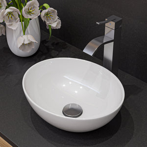 Alternate Image for ALFI brand 15.38" x 12.75" Oval Above Mount Porcelain Bathroom Sink, White, No Faucet Hole, ABC913