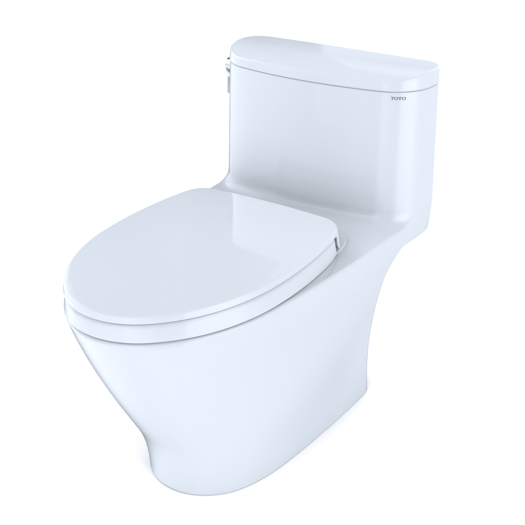 TOTO Nexus One-Piece Elongated 1.28 GPF Universal Height Toilet with CEFIONTECT and SS124 SoftClose Seat, WASHLET+ Ready, Cotton White, Vitreous China, MS642124CEFG#01