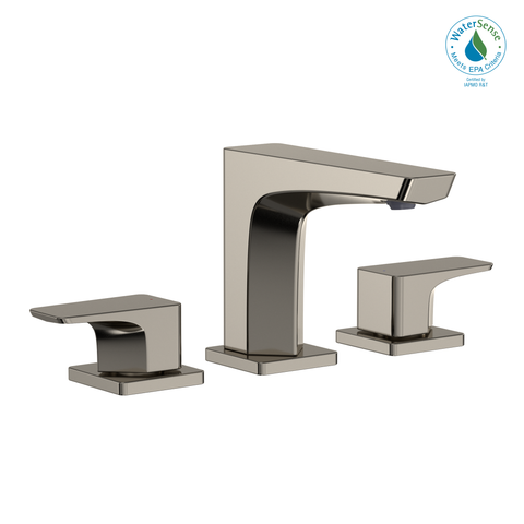 TOTO GE 1.2 GPM Two Handle Widespread Bathroom Sink Faucet, Polished Nickel, Brass, TLG07201U#PN