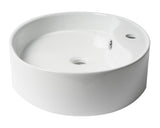 ALFI brand 22" x 18.13" Oval Above Mount Porcelain Bathroom Sink, White, 1 Faucet Hole, ABC910