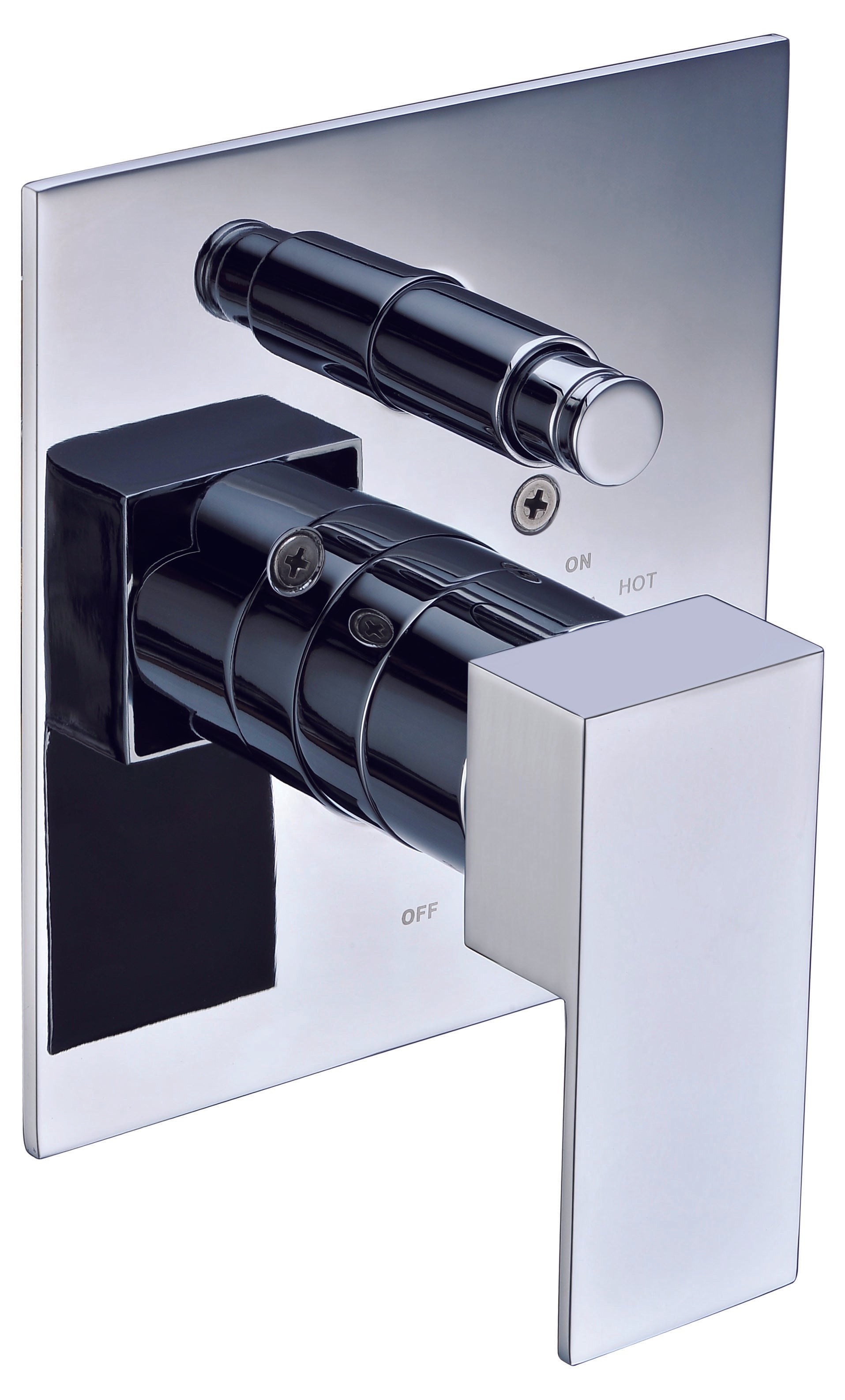 ALFI brand AB6801-PC Polished Chrome Modern Square Pressure Balanced Shower Mixer with Diverter, Brass