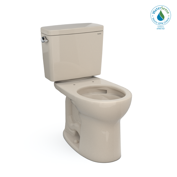 TOTO Drake Two-Piece Round 1.28 GPF Universal Height TORNADO FLUSH Toilet with CEFIONTECT, Bone, Vitreous China, CST775CEFG#03