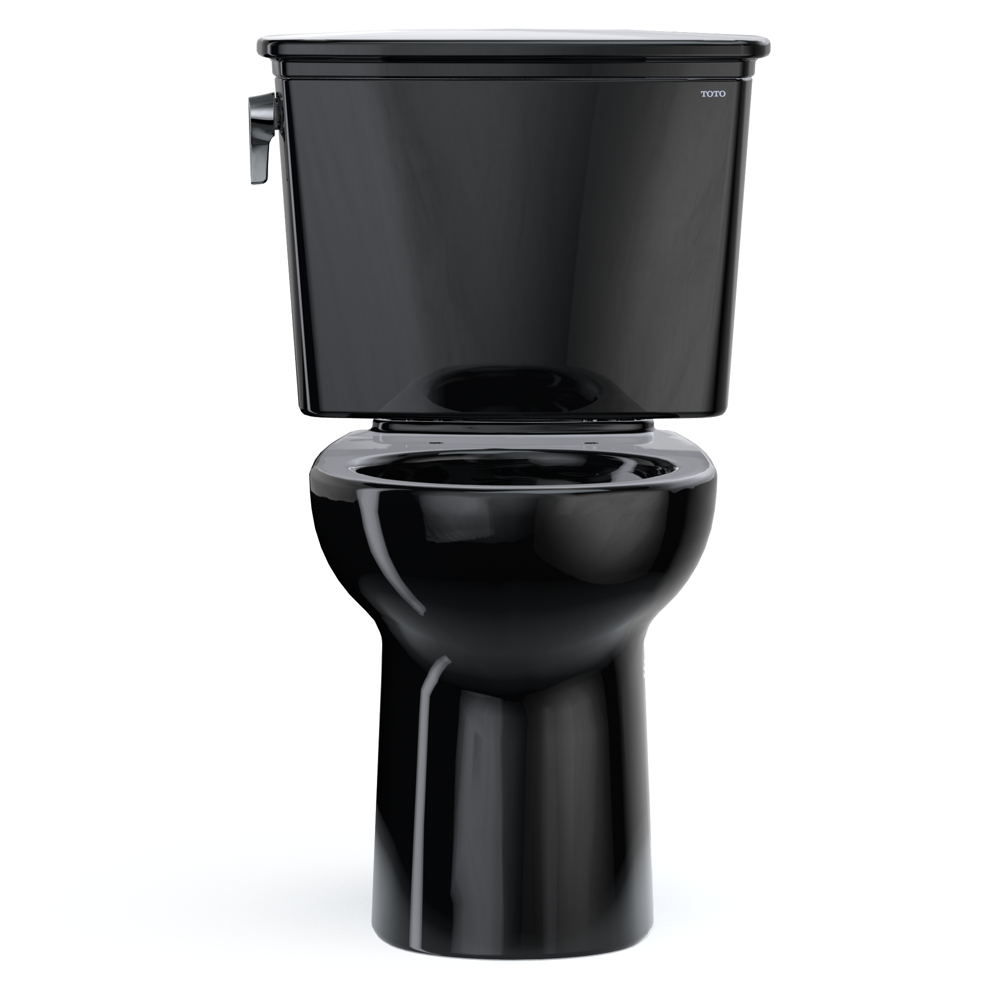 TOTO Drake Transitional Two-Piece Round 1.28 GPF Universal Height TORNADO FLUSH Toilet, Ebony, Vitreous China, CST785CEF#51