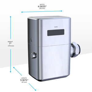 Alternate Image for TOTO ECOPOWER Touchless 1.6 GPF Toilet Flush Valve with 24 Inch Vacuum Breaker Set, Polished Chrome, Bronze|Zinc Alloy, TET6GB#CP